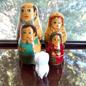 Vintage Belarus Medical Nesting Dolls, Doctor Nurse Dentist Matryoshka